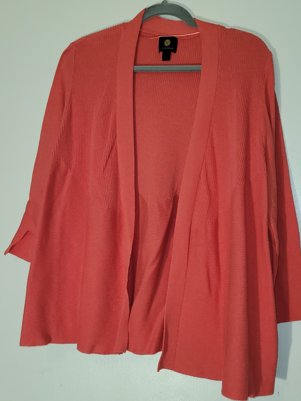 JM Collection Coral Open-Front Knit Cardigan